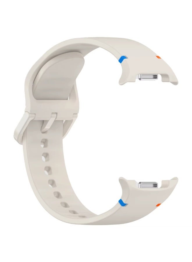 سوار سيليكون ناعم مع مشبك لهاتف سامسونج جالاكسي 8، متوافق مع جالاكسي 8 كلاسيك 46 مم وساعة جالاكسي 8 40 و44 مم (بيج) - Image 2